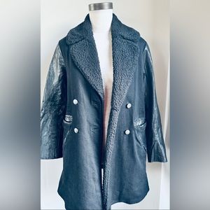 Current/Elliott shearling and leather black coat size 2 (small)